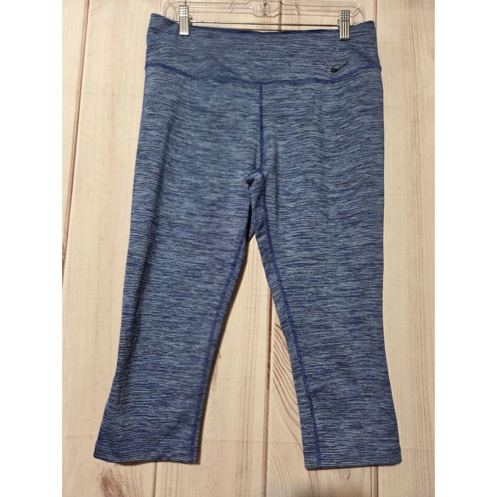 Nike Womens Legend Dri-FIT Blue‎ Space Dye Capri Leggings Large Active Summer
